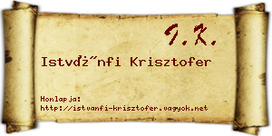 Istvánfi Krisztofer névjegykártya